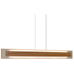 Petra Linear Rectangle Pendant - Teak / Crystal White Stone