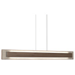 Petra Linear Rectangle Pendant - American Walnut / Crystal White Stone