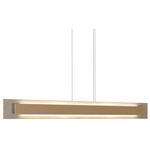 Petra Linear Rectangle Pendant - Maple / Crystal White Stone