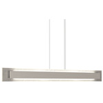 Petra Linear Rectangle Pendant - Organic White / Crystal White Stone