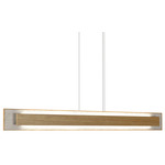 Petra Linear Rectangle Pendant - Louro Freijo / Crystal White Stone