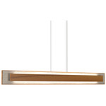 Petra Linear Rectangle Pendant - Teak / Crystal White Stone