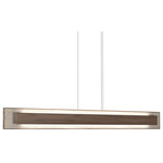 Petra Linear Rectangle Pendant - American Walnut / Crystal White Stone
