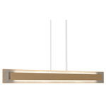 Petra Linear Rectangle Pendant - Maple / Crystal White Stone
