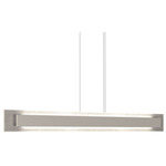 Petra Linear Rectangle Pendant - Organic White / Crystal White Stone