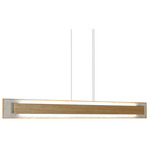 Petra Linear Rectangle Pendant - Louro Freijo / Crystal White Stone