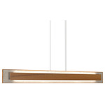 Petra Linear Rectangle Pendant - Teak / Crystal White Stone
