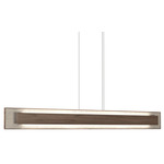 Petra Linear Rectangle Pendant - American Walnut / Crystal White Stone