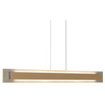 Petra Linear Rectangle Pendant - Maple / Crystal White Stone