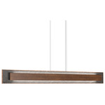 Petra Linear Rectangle Pendant - Imbuia / Natural Slate