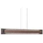 Petra Linear Rectangle Pendant - American Walnut / Natural Slate