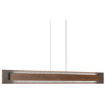Petra Linear Rectangle Pendant - Imbuia / Natural Slate