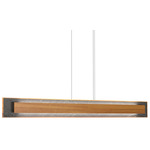 Petra Linear Rectangle Pendant - Teak / Natural Slate