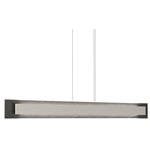 Petra Linear Rectangle Pendant - Organic White / Natural Slate