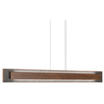 Petra Linear Rectangle Pendant - Imbuia / Natural Slate