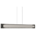 Petra Linear Rectangle Pendant - Organic White / Natural Slate