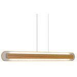 Petra Linear Pendant - Teak / Crystal White Stone
