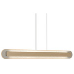 Petra Linear Pendant - Maple / Crystal White Stone