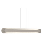 Petra Linear Pendant - Organic White / Crystal White Stone