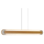 Petra Linear Pendant - Teak / Crystal White Stone