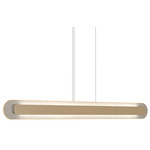 Petra Linear Pendant - Maple / Crystal White Stone