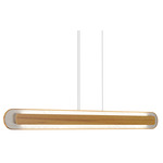 Petra Linear Pendant - Teak / Crystal White Stone