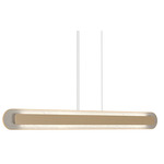 Petra Linear Pendant - Maple / Crystal White Stone