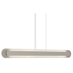 Petra Linear Pendant - Organic White / Crystal White Stone