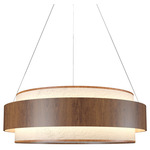 Petra Drum Pendant - Imbuia / Crystal White Stone