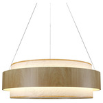 Petra Drum Pendant - Louro Freijo / Crystal White Stone