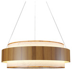 Petra Drum Pendant - Teak / Crystal White Stone
