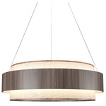 Petra Drum Pendant - American Walnut / Crystal White Stone