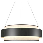 Petra Drum Pendant - Charcoal / Crystal White Stone