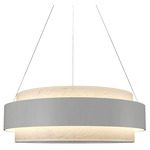 Petra Drum Pendant - Organic White / Crystal White Stone