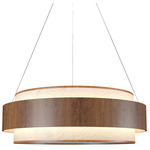 Petra Drum Pendant - Imbuia / Crystal White Stone