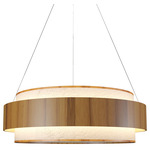 Petra Drum Pendant - Teak / Crystal White Stone