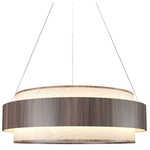 Petra Drum Pendant - American Walnut / Crystal White Stone