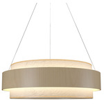 Petra Drum Pendant - Maple / Crystal White Stone
