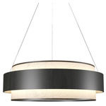 Petra Drum Pendant - Charcoal / Crystal White Stone