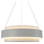 Petra Drum Pendant - Organic White / Crystal White Stone