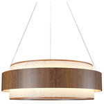 Petra Drum Pendant - Imbuia / Crystal White Stone