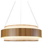 Petra Drum Pendant - Teak / Crystal White Stone