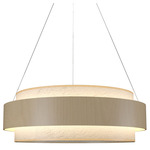 Petra Drum Pendant - Maple / Crystal White Stone