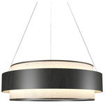 Petra Drum Pendant - Charcoal / Crystal White Stone