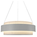 Petra Drum Pendant - Organic White / Crystal White Stone