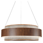 Petra Drum Pendant - Imbuia / Natural Slate