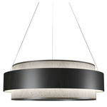 Petra Drum Pendant - Charcoal / Natural Slate