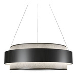 Petra Drum Pendant - Charcoal / Natural Slate