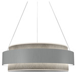 Petra Drum Pendant - Organic White / Natural Slate