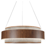 Petra Drum Pendant - Imbuia / Natural Slate